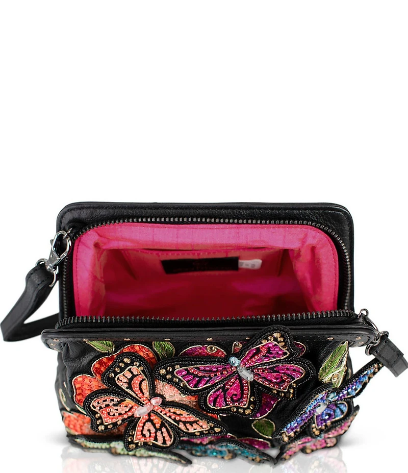 Mary Frances Butterfly Kiss Beaded Shoulder Handbag