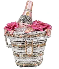 Mary Frances Champagne On Ice Rhinestoned Top-Handle Beaded Bag