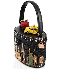 Mary Frances City Lights New York Beaded Top Handle Clutch Bag