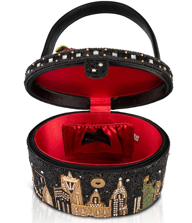 Mary Frances City Lights New York Beaded Top Handle Clutch Bag