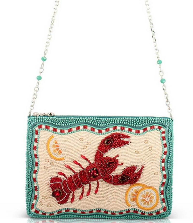 Mary Frances Crack Me Up Lobster Beaded Shoulder Bag