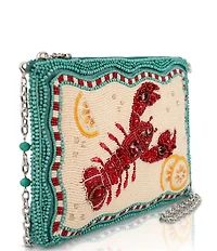 Mary Frances Crack Me Up Lobster Beaded Shoulder Bag
