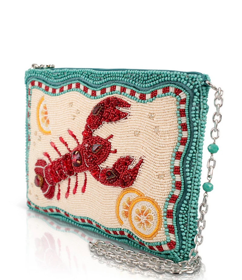 Mary Frances Crack Me Up Lobster Beaded Shoulder Bag