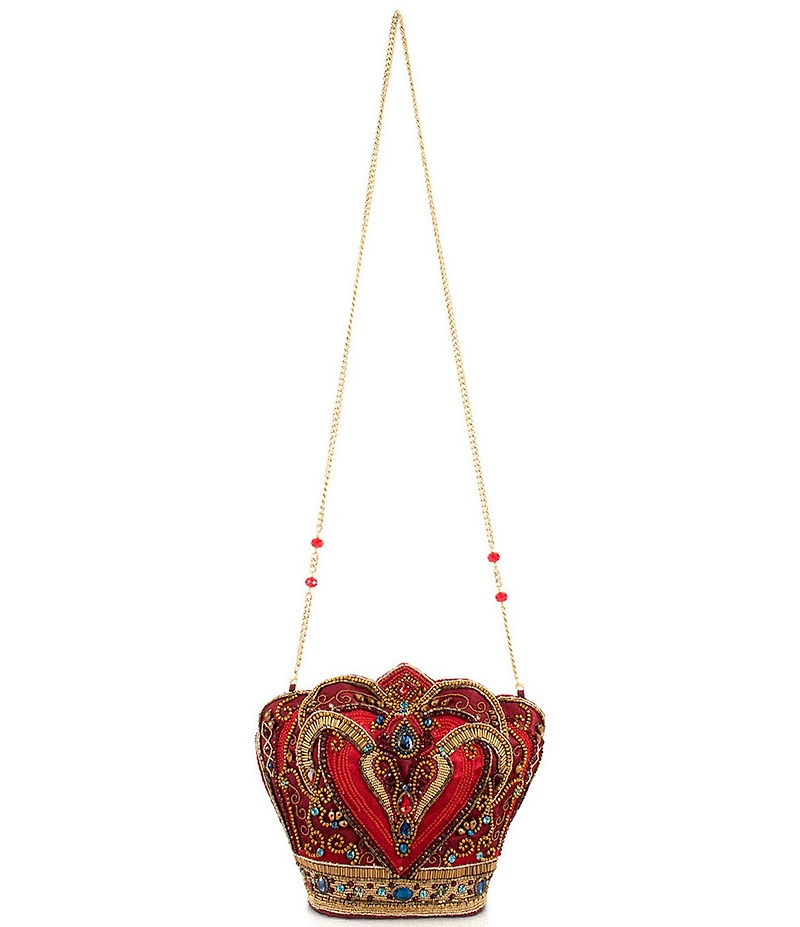 Mary Frances Crimson Queen Beaded Novelty Crossbody Bag