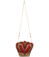 Mary Frances Crimson Queen Beaded Novelty Crossbody Bag