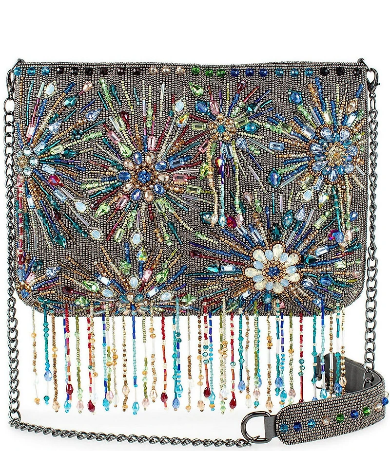 Mary Frances Dazzler Rhinestone Fringe Crossbody Bag