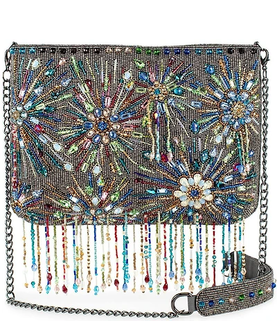 Mary Frances Dazzler Rhinestone Fringe Crossbody Bag