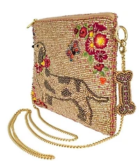 Mary Frances Doxie Beaded Mini Crossbody Clutch Bag