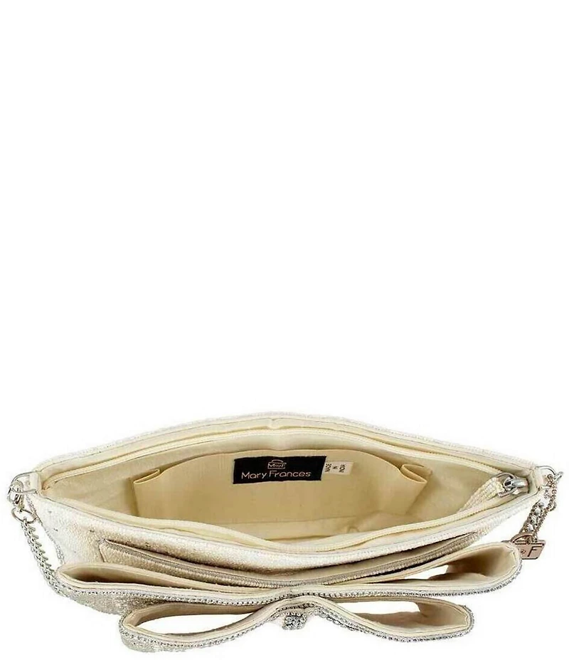 Mary Frances Fancy Bow Beaded Crossbody Clutch