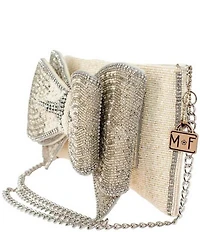 Mary Frances Fancy Bow Beaded Crossbody Clutch