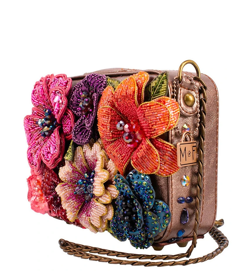 Mary Frances Fresh Picked Floral Beaded Rhinestoned Crossbody Bag