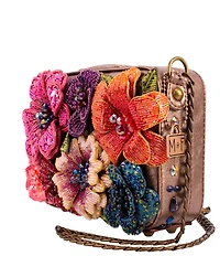 Mary Frances Fresh Picked Floral Beaded Rhinestoned Crossbody Bag