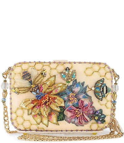 Mary Frances Garden Buzz Floral Beaded Crossbody Bag