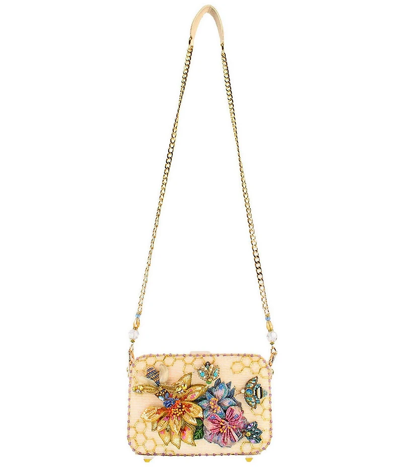 Mary Frances Garden Buzz Floral Beaded Crossbody Bag