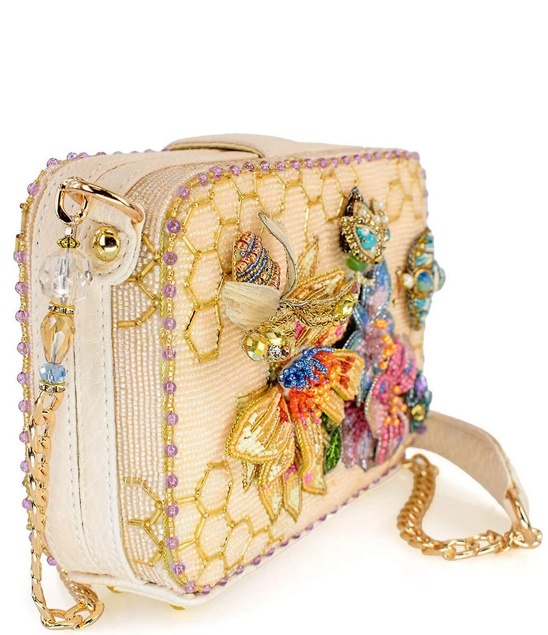 Mary Frances Garden Buzz Floral Beaded Crossbody Bag