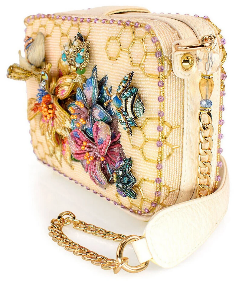 Mary Frances Garden Buzz Floral Beaded Crossbody Bag