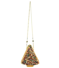 Mary Frances Glittering Joy Rhinestoned Christmas Tree Crossbody Bag