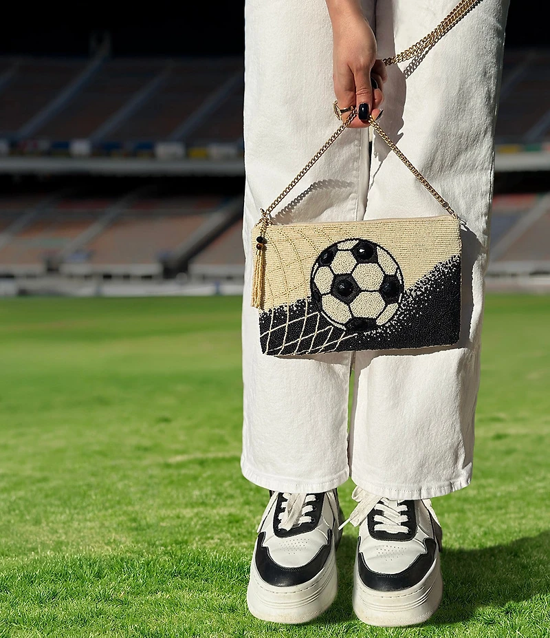 Mary Frances Goal! Beaded Soccer Crossbody Bag