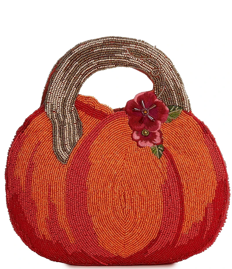 Mary Frances Harvest Garden Beaded Pumpkin Clutch