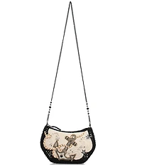 Mary Frances Hold Fast Black and Ivory Beaded Anchor Shoulder Bag