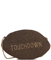Mary Frances Huddle Up Game Day Beaded Football Crossbody Bag