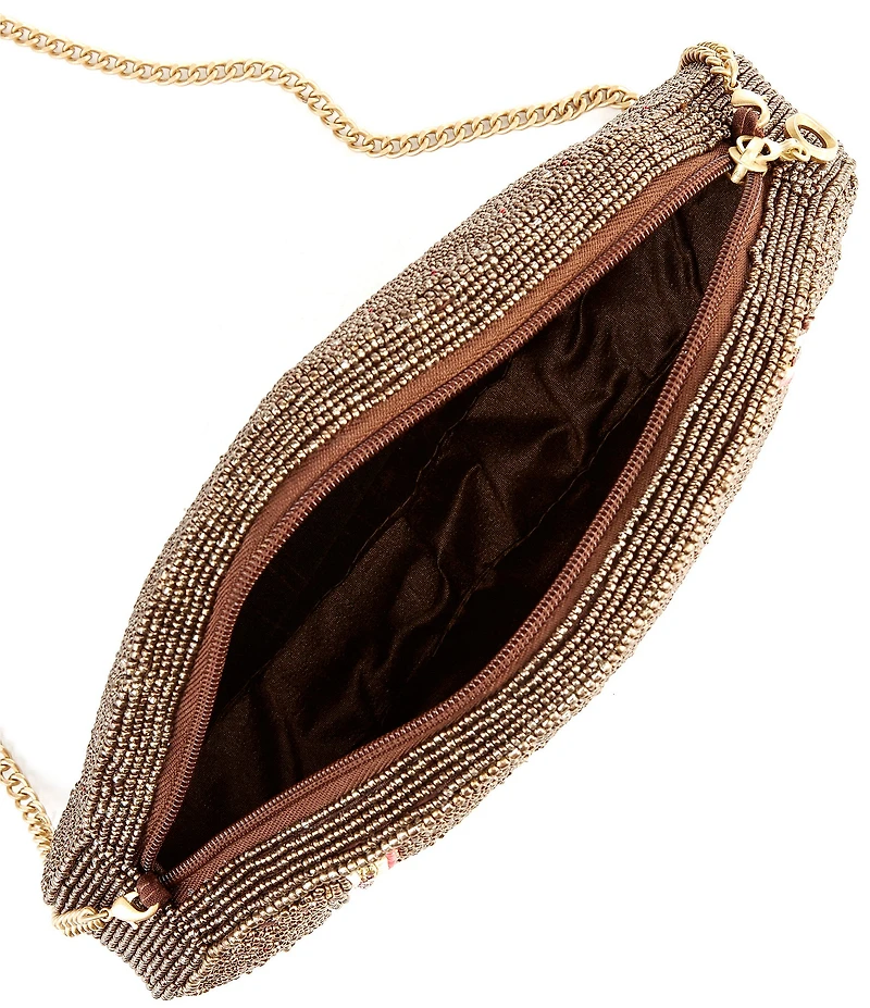 Mary Frances Huddle Up Game Day Beaded Football Crossbody Bag
