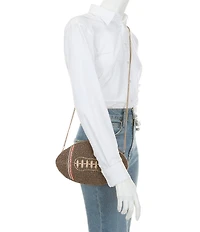 Mary Frances Huddle Up Game Day Beaded Football Crossbody Bag