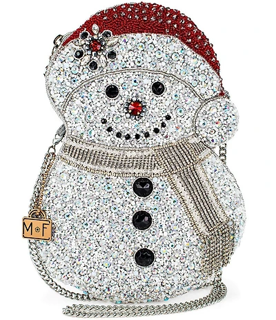 Mary Frances Ice Breaker Rhinestone Snowman Crossbody Bag