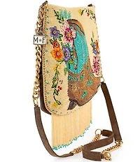 Mary Frances Line Dance Beaded Floral Cowboy Boots Fringe Crossbody Bag