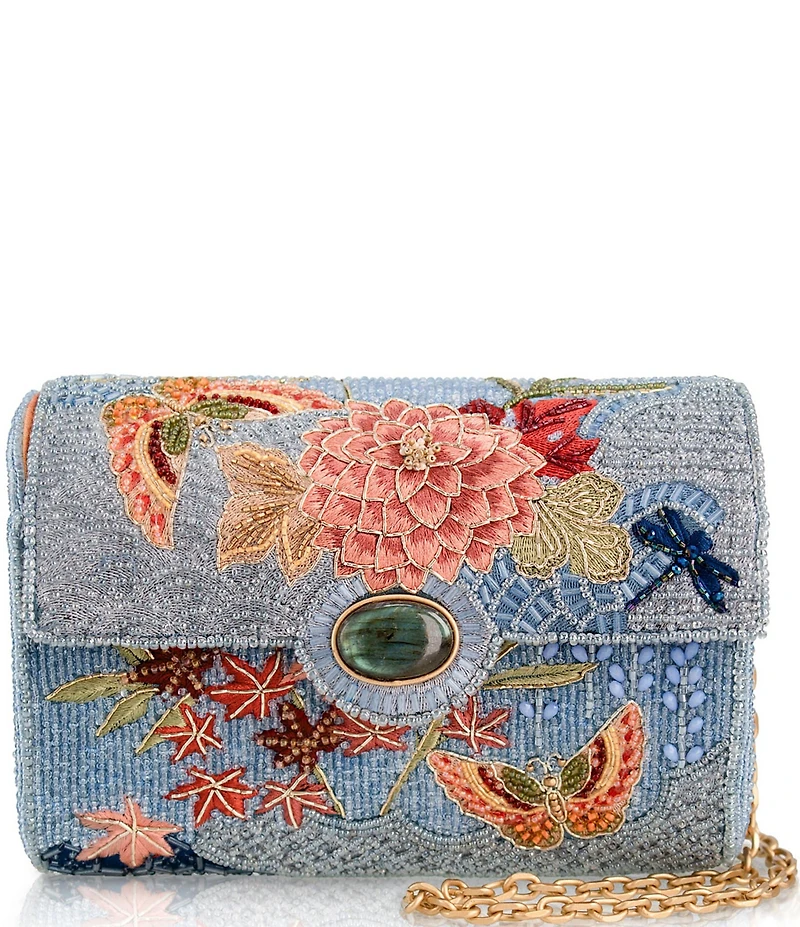 Mary Frances Lotus Mist Beaded Crossbody Handbag