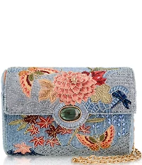 Mary Frances Lotus Mist Beaded Crossbody Handbag