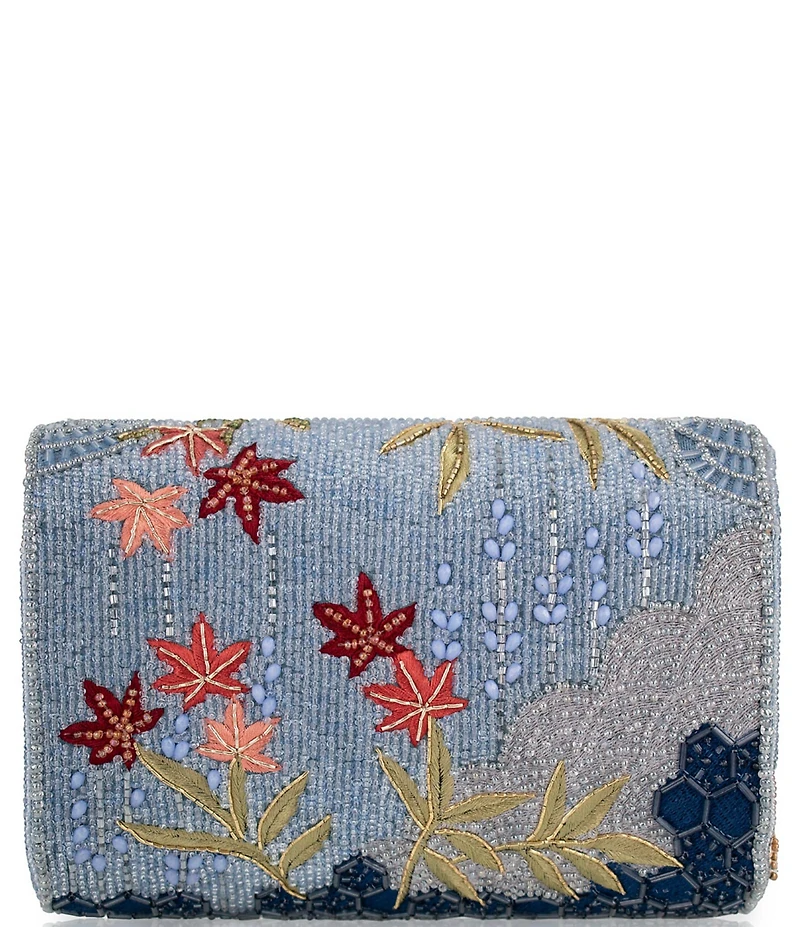 Mary Frances Lotus Mist Beaded Crossbody Handbag