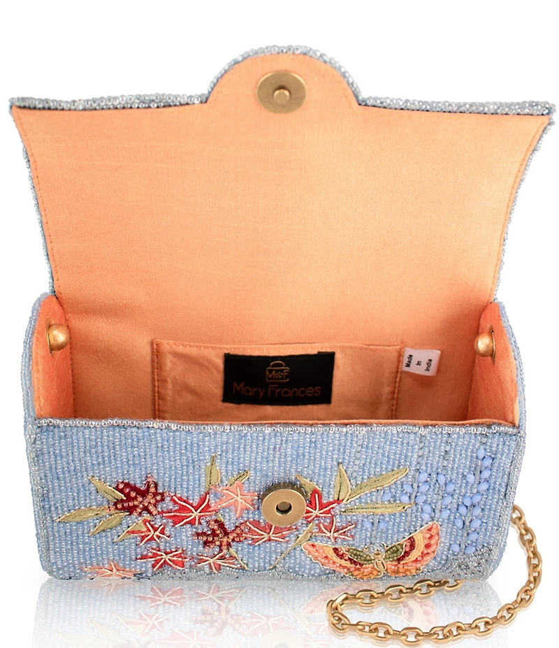 Mary Frances Lotus Mist Beaded Crossbody Handbag