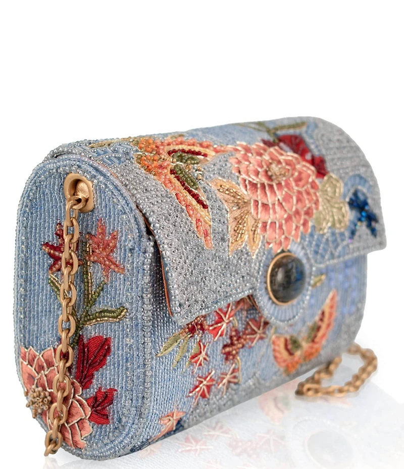 Mary Frances Lotus Mist Beaded Crossbody Handbag