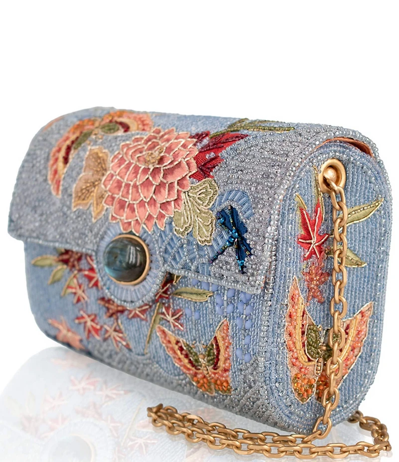 Mary Frances Lotus Mist Beaded Crossbody Handbag