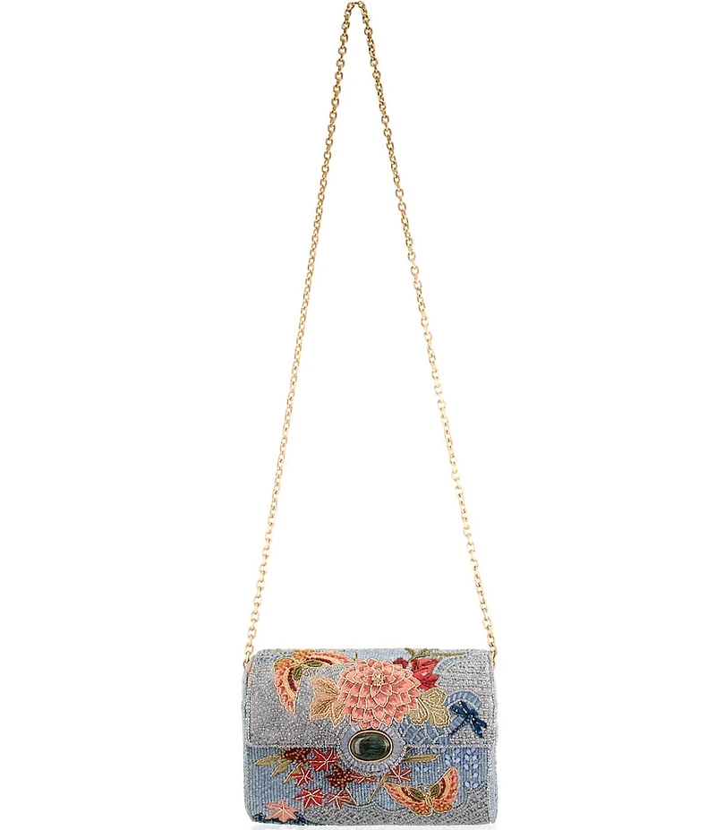 Mary Frances Lotus Mist Beaded Crossbody Handbag