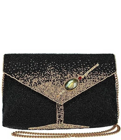 Mary Frances Olive You Beaded Magnetic Snap Clutch