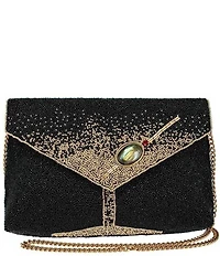 Mary Frances Olive You Beaded Magnetic Snap Clutch