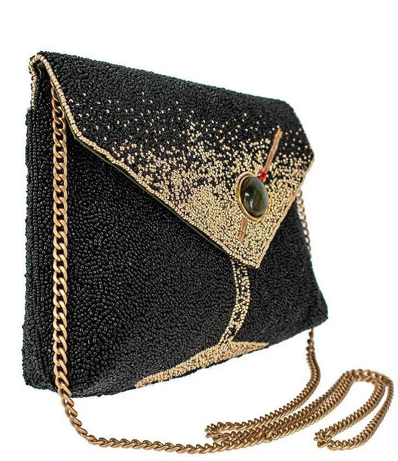 Mary Frances Olive You Beaded Magnetic Snap Clutch