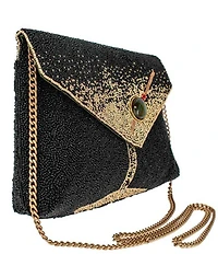 Mary Frances Olive You Beaded Magnetic Snap Clutch