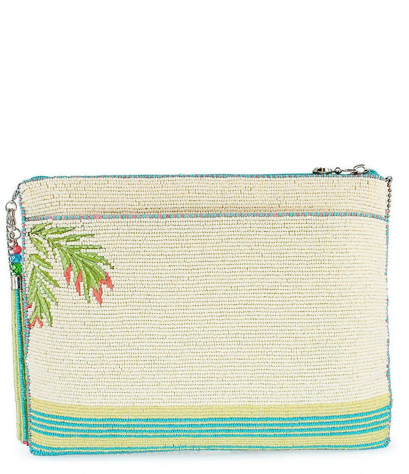 Mary Frances Palm Paradise Beaded Martini Tassel Detail Clutch