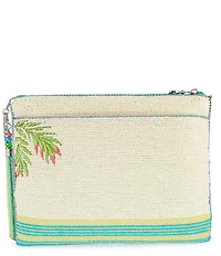 Mary Frances Palm Paradise Beaded Martini Tassel Detail Clutch