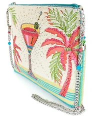 Mary Frances Palm Paradise Beaded Martini Tassel Detail Clutch