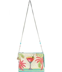 Mary Frances Palm Paradise Beaded Martini Tassel Detail Clutch
