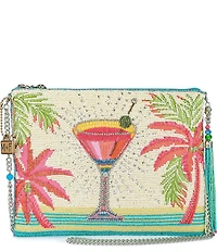 Mary Frances Palm Paradise Beaded Martini Tassel Detail Clutch