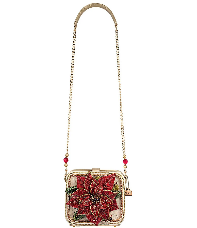 Mary Frances Poinsettia Beaded Jeweled Crossbody Bag