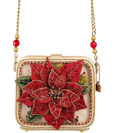 Mary Frances Poinsettia Beaded Jeweled Crossbody Bag
