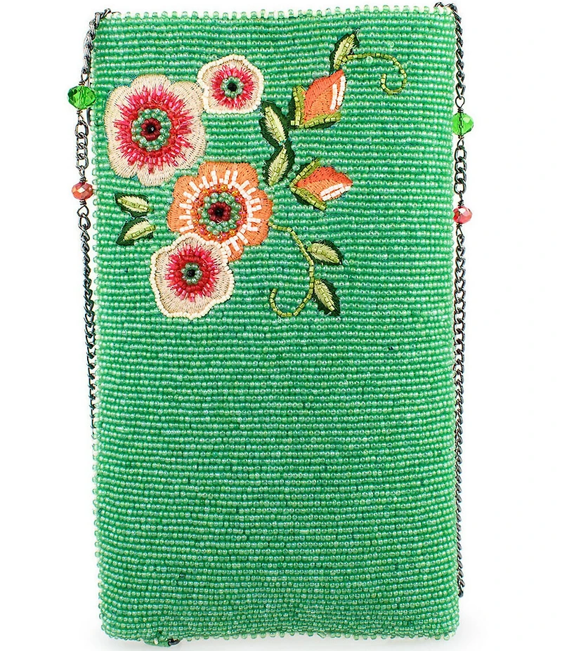 Mary Frances Poppy Field Beaded Crossbody Phone Bag