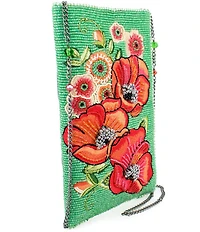 Mary Frances Poppy Field Beaded Crossbody Phone Bag