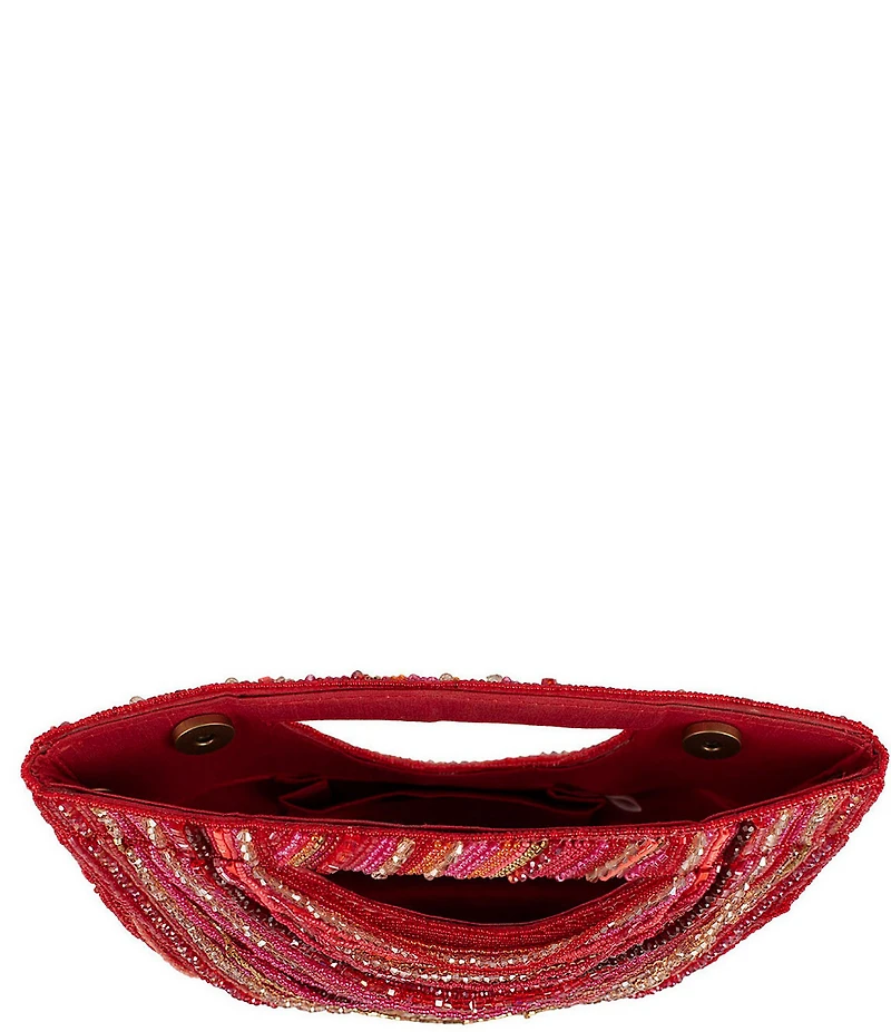 Mary Frances Ruby Chic Beaded Magnetic Snap Clutch